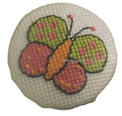 Knap Badges kit sommerfugl hvid